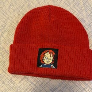 Red Beanie with Chucky Patch